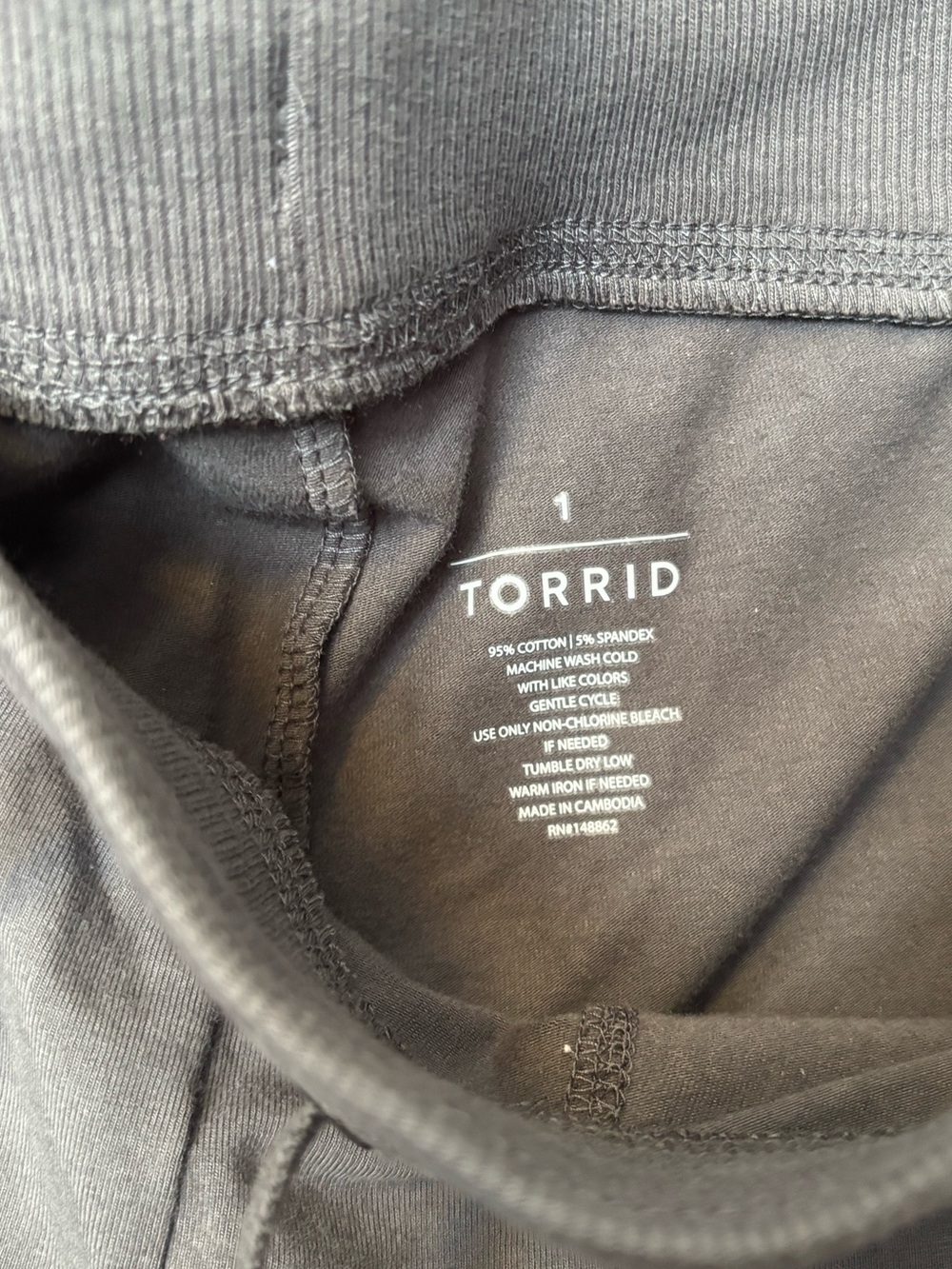 Torrid cotton dark gray Drawstring Stretch joggers - Picture 3 of 3